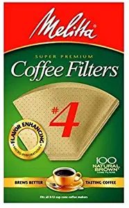 Melitta Cone Coffee Filters, Natural Brown #4, 100 Count (Pack of 3)