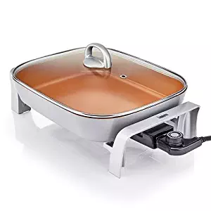 Bialetti Copper Titanium Ceramic Non Stick Electric Griddle Extra Large Skillet 10.5" x 20"