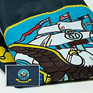 Front Line Flags Navy Flag 3x5 ft, Embroidered Heavy Duty & Double-Sided | Military Banner for Inside/Outside Use | UV Protected Long Lasting Nylon | Brass Grommets for Easy Display | USN Flag