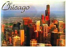 Chicago Magnet - Skyline, Chicago Magnets, Chicago Souvenirs, Chicago Souvenir