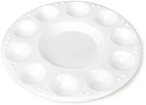 Darice 1192 10 Well Round Plastic Palette, 7-Inch Diameter