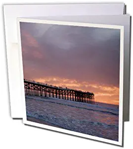 3dRose CA, San Diego, Crystal Pier in San Diego - US05 BBR0010 - Brent Bergherm - Greeting Cards, 6 x 6 inches, set of 6 (gc_88147_1)