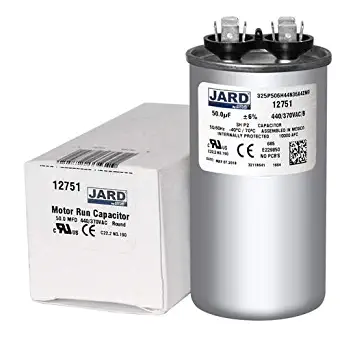 50 MFD uf Motor Run Round Capacitor 370 V VAC or 440 Volt 50 Micro Farad 2″ Wide