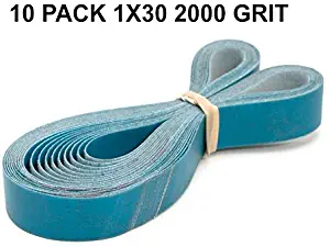 1x30-2000 Grit 10 Pack - Aluminum Oxide Very Fine Sanding Sharpening Belts