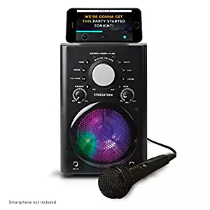 808 Singsation Karaoke Machine - Full Karaoke System with Wireless Bluetooth Speaker and Microphone. Works with All Karaoke Apps via Smartphone or Tablet