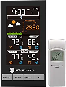 Ambient Weather WS-2801A Advanced Wireless Color Forecast Station w/Temperature, Humidity, Barometer