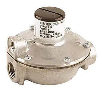 Emerson-Fisher LP-Gas Equipment, 912H-520, 1/4" x 1/4" FNPT, High-Pressure Regulator, Outlet: 2.7-5 PSI, Vent Over Outlet, UL Listed