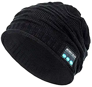 Wireless Bluetooth Beanie,Unisex Outdoor Sport Knit Hat with Stereo Speakers & Microphone