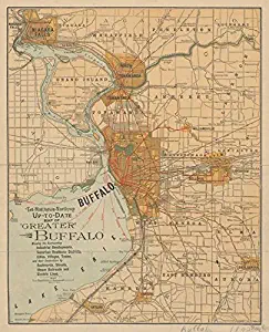 Imagekind Wall Art Print Entitled Vintage Map of Buffalo NY (1893) by Alleycatshirts @Zazzle | 16 x 20