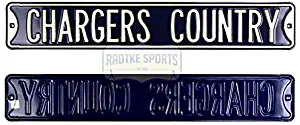 San Diego Chargers "Chargers Country" Officially Licensed Authentic Steel 36x6 Blue & White NFL Street Sign