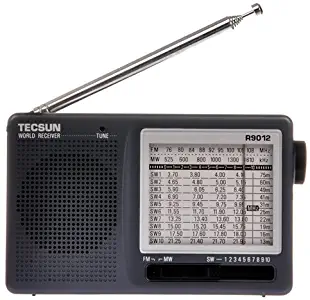 TECSUN R-9012 AM/FM/SW 12 Bands Shortwave Radio Portable Receiver Gray