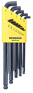 Bondhus 16537 Set of 13 Balldriver Stubby L-wrenches, sizes .050-3/8-Inch