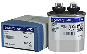 Genteq GENTEQ - C307L / 27L566 Fast Shipping! GE Capacitor Oval 7.5 uf MFD 370 Volt 27L566, 27L566S(Replaces Old GE# 97F9001, Z97F9001, 97F9001BX & 27L566BZ3), 7.5 MFD at 370 Volts