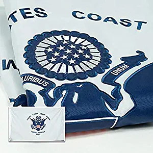 Coast Guard Flag 3x5 ft, Embroidered Heavy Duty & Double-Sided | for Inside/Outside Use | UV Protected, Long Lasting Nylon U S Coast Guard | Brass Grommets for Easy Display | USCG Flag