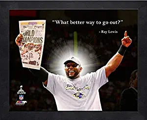 Ray Lewis Baltimore Ravens ProQuotes Photo (Size: 12" x 15") Framed