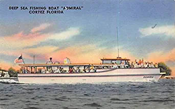 Deep Sea Fishing Boat"Admiral" Cortez, Florida Postcard