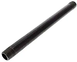 1/2" x 12" Black Pipe Malleable Gas Steel Nipples Fitting - Black Finish - 10 Pack