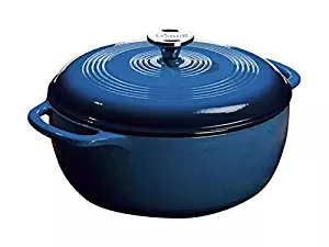 Lodge 6 Quart Enameled Cast Iron Dutch Oven. Blue Enamel Dutch Oven (Blue)