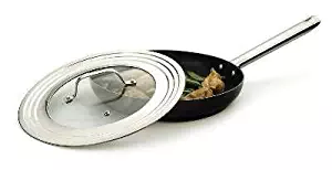 RSVP Endurance Stainless Steel Universal Lid with Glass Insert and Adjustable Steam Vent