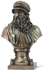 Bronze Finish Leonardo Da Vinci Bust Statue Renaissance Man