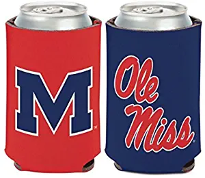 NCAA University Mississippi Rebels Ole Miss 1 Pack 12 oz. 2-Sided Can Cooler