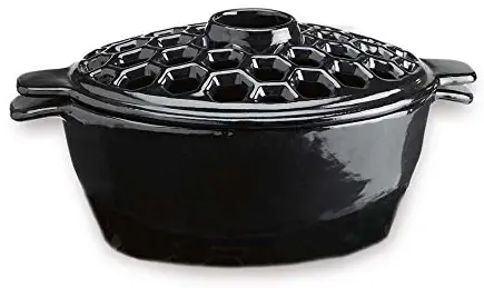 2.3 QT. Cast Iron Lattice Steamer, in Black