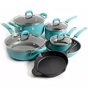 The Pioneer Woman Vintage Speckle 10 Piece Non-Stick Pre-Seasoned Cookware Set