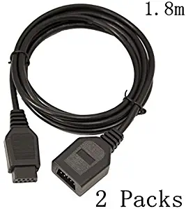 SN-RIGGOR 2-Pack 1.8m 9 Pin Extension Cord Cable For Sega Genesis MD Mega Drive Controlle Extension Sega Genesis 2/3 Controller