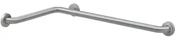 Bobrick 5837.99 Stainless Steel Two-Wall Tub/Shower Toilet Compartment Grab Bar with Snap Flange, Peened Gripping Surface Satin Finish, 1-1/4