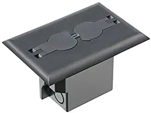 Arlington Industries FLBRF101BL-1 Retrofit Electrical Floor Box with Flip Lids for Existing Floors, Black, 1-Pack