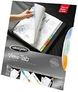 Wilson Jones View-Tab 8 Tab Index Sheet Protectors, 11 x 8.5 Inches Sheet Capacity (W55115A)