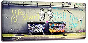 Street Art Pop Art Banksy Canvas Graffiti Art HD Printed Life is Short Chill The Duck Out Wall Art Decor Print Poster for Office Wall Art